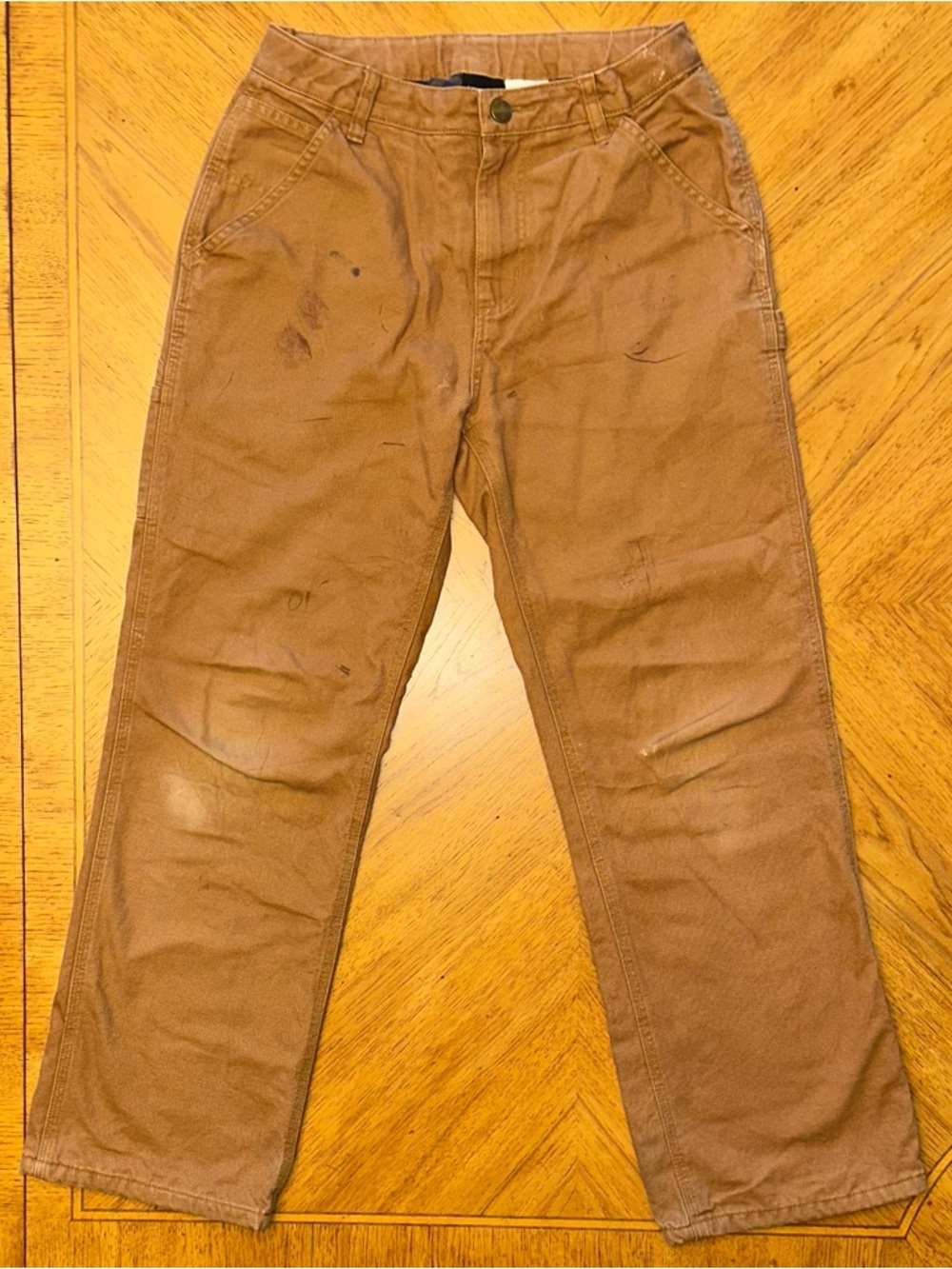 Carhartt Carpenter Pants Boys size 14 Flannel Lined Brown BN8316-B